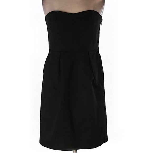 EUC Express Black Strapless Sheath Dress Sz 4 - Picture 8 of 10